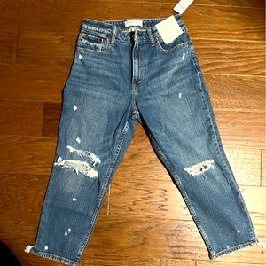 Ripped Mom High Rise Jeans- Abercrombie NWT